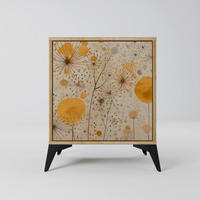 SIDEBOARD MORNING GLADE, Eichefarben, 57,5x42x70,5 cm, Schwarze Metall-Sternfüße - Eichefarben/Multicolor, Holzwerkstoff/Metall (57.5/70.5/42cm) - SpaceRebels