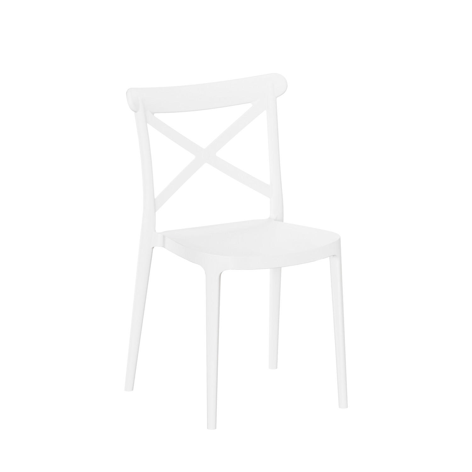 STUHL FÜR DRAUSSEN Birk Weiß 48 cm x 81 cm - Weiß, Kunststoff (48/81/53cm)