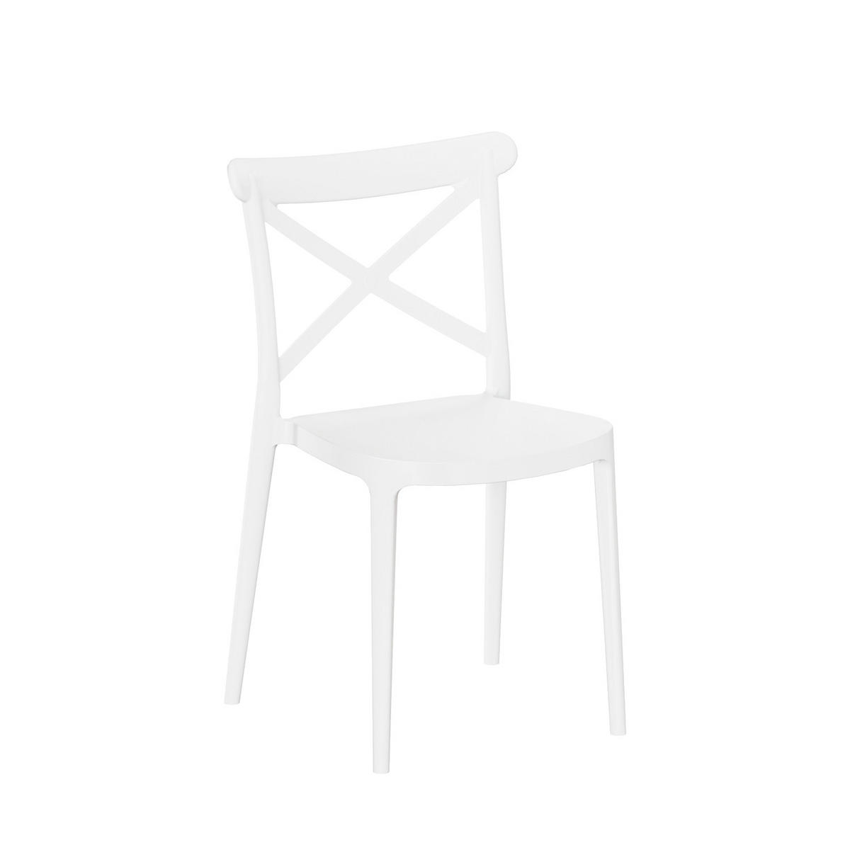 STUHL FÜR DRAUSSEN Birk Weiß 48 cm x 81 cm - Weiß, Kunststoff (48/81/53cm)