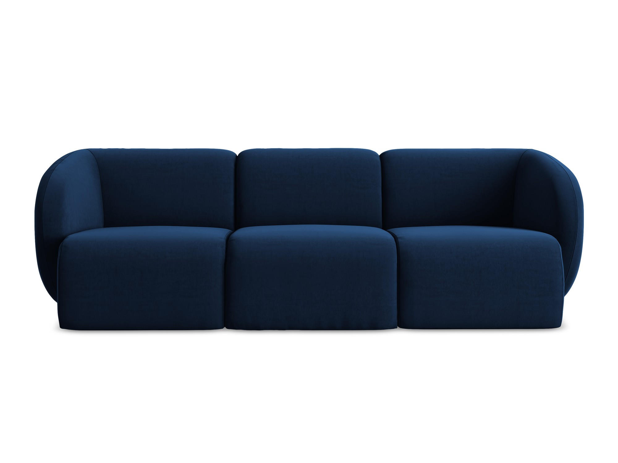 3-SITZER SOFA Samt Stoff Blau - Türkis/Schwarz, Holzwerkstoff/Kunststoff (244/75/94cm) - Makamii