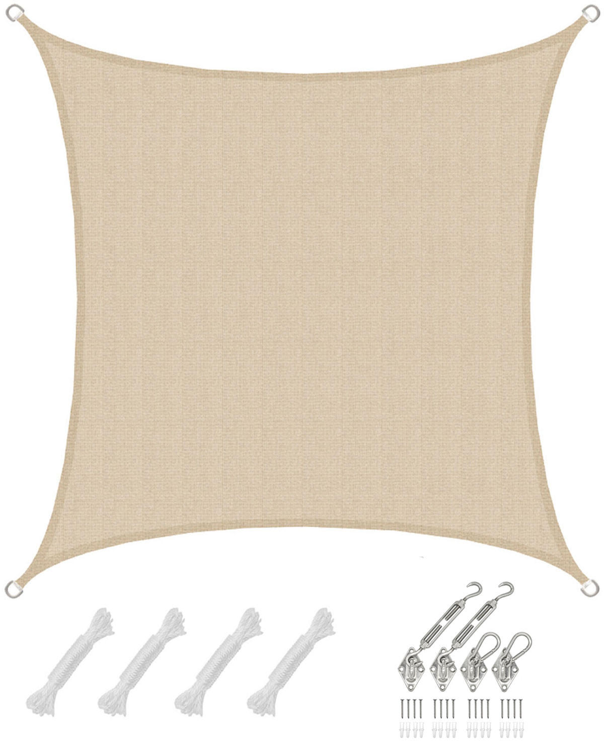 SONNENSEGEL Luftdurchlässig 300 cm Beige - Beige, Kunststoff (300/300cm) - Amanka
