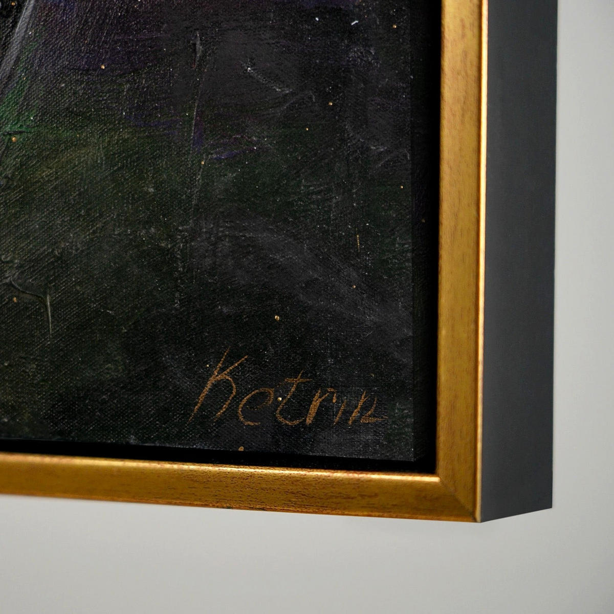 GEMÄLDE Pfingstrosen II Schattenfugenrahmen Schwarz-Gold 140x100 cm - Schwarz Hochglanz, Holz (140/100cm) - YS-art gallery