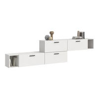 WOHNWAND The One weiß 276/34/97 cm - Weiß, Holzwerkstoff (276/97/34cm) - Xonox