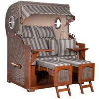 STRANDKORB 2-Sitzer Düne Mahagoni 537 - Braun/Grau, Holz (125/170/80cm) - Mr. Deko