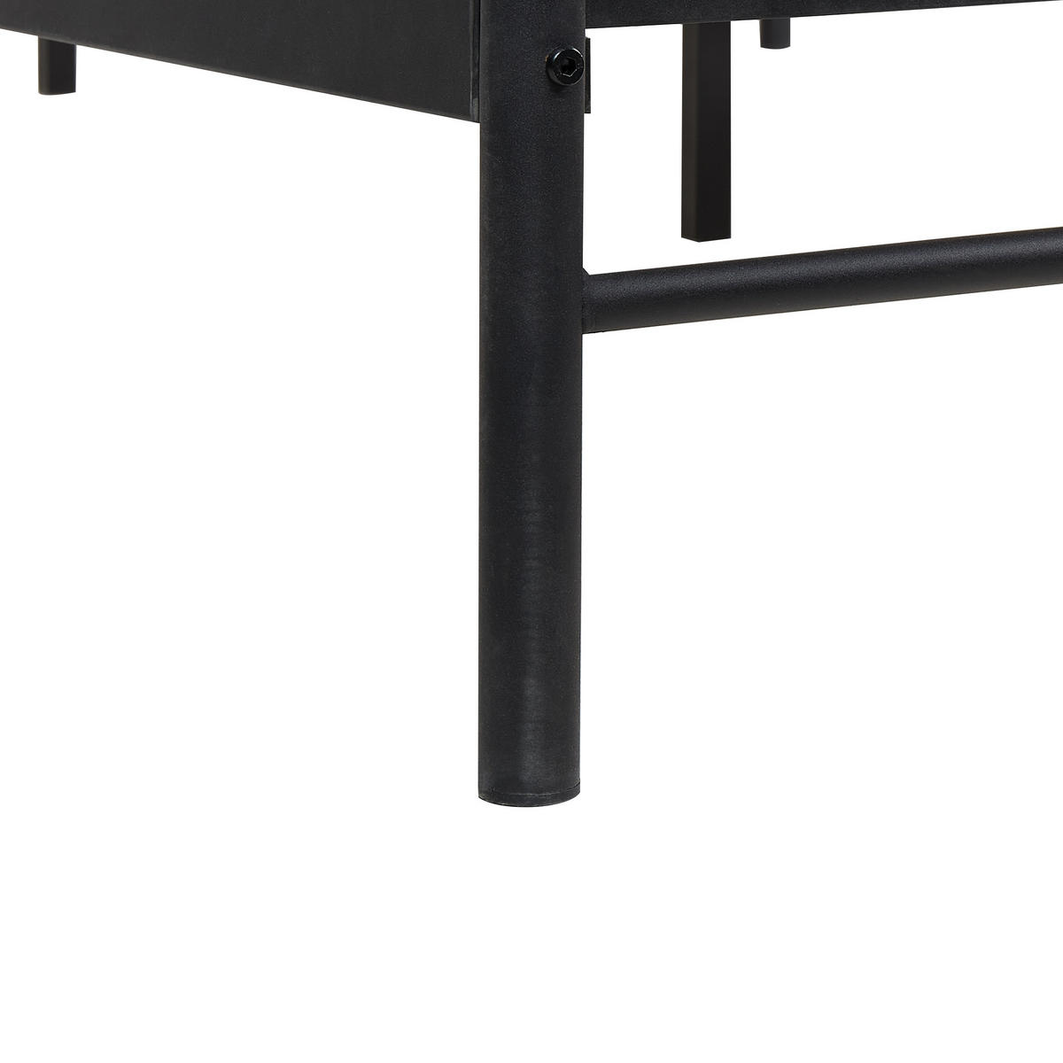 BETT mit Lattenrost 180x200 cm Schwarz Mauressac - Schwarz, Metall (180/200cm) - Beliani