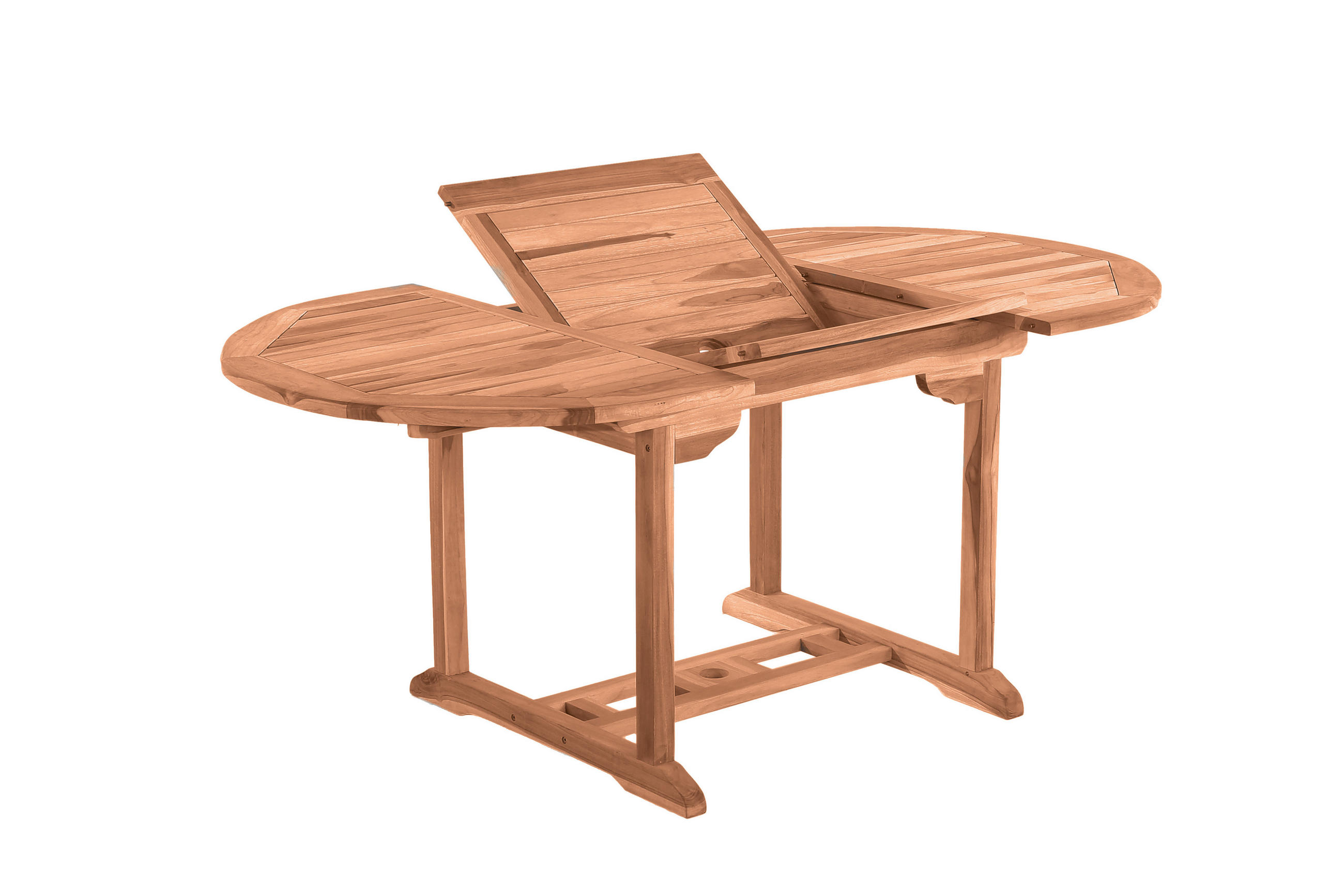 GARTENTISCH Teaka mit Schmetterlingsauszug, 120 cm, rund,Teakholz, auf 170 cm ausziehbar - Naturfarben, Holz (120/120/75cm) - TPFGarden