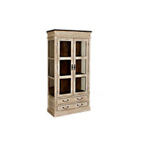 VITRINE Mango / Akazie 90x45x180 weiß gewachst CASTLE-ANTIK #71 - Weiß, Holz (90/180/45cm) - Massivmoebel24