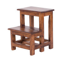 TRITTLEITER STEP Recyclingholz zweistufig - Braun, Holz (37/46/37cm) - DESIGN DELIGHTS