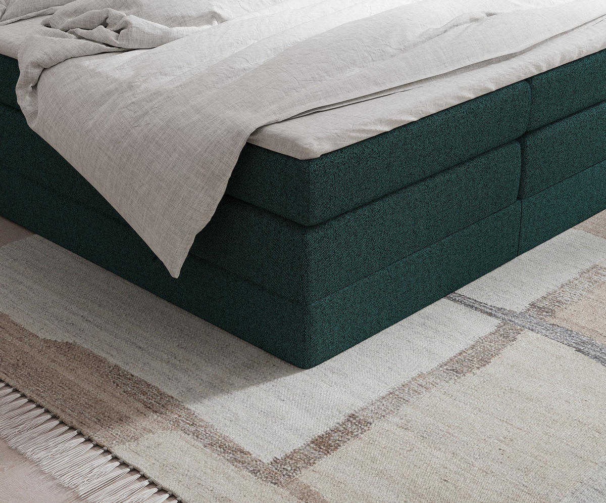 BOXSPRINGBETT Juniper Grün 200/200 cm - Schwarz/Grün, Holz/Holzwerkstoff (200/200cm) - Maison de Reve