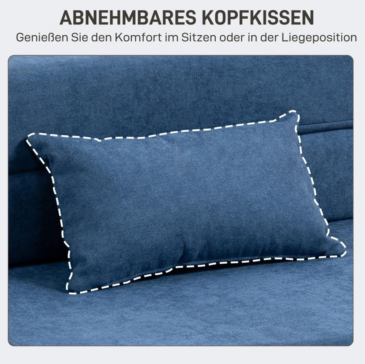SCHLAFSESSEL 80/80/64 cm in Dunkelblau, klappbar mit Bettfunktion und Kissen - Blau, Textil (80/64/80cm) - Flora Grace