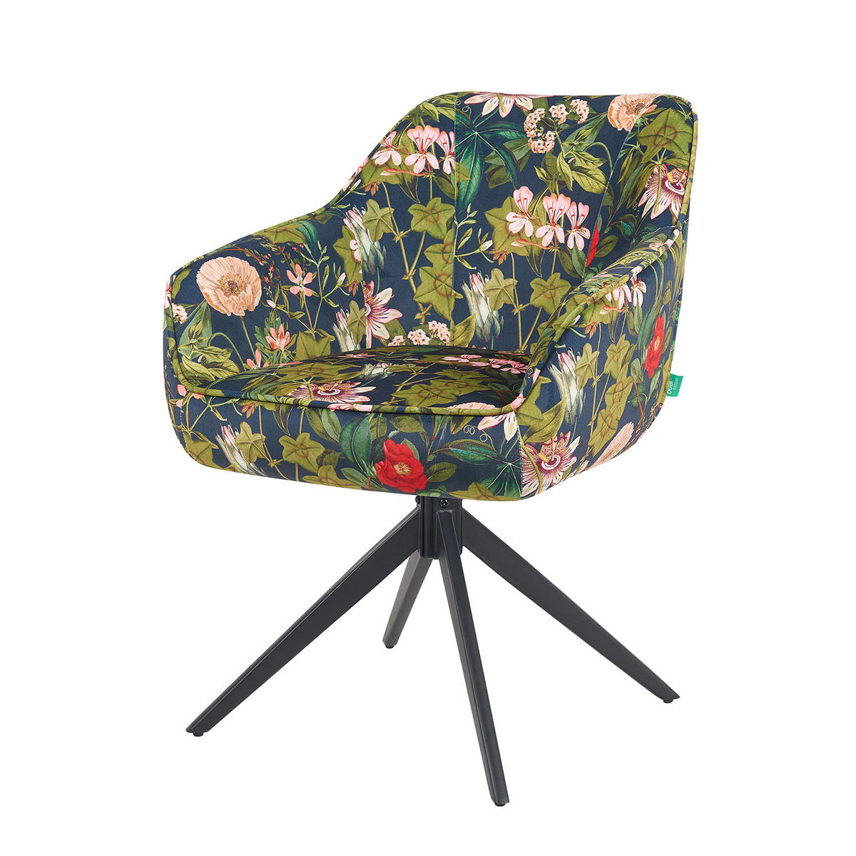 ARMLEHNSTUHL Mika-Kian - Multicolor/Schwarz, Textil/Metall (60/82/61cm) - DUBI Möbel