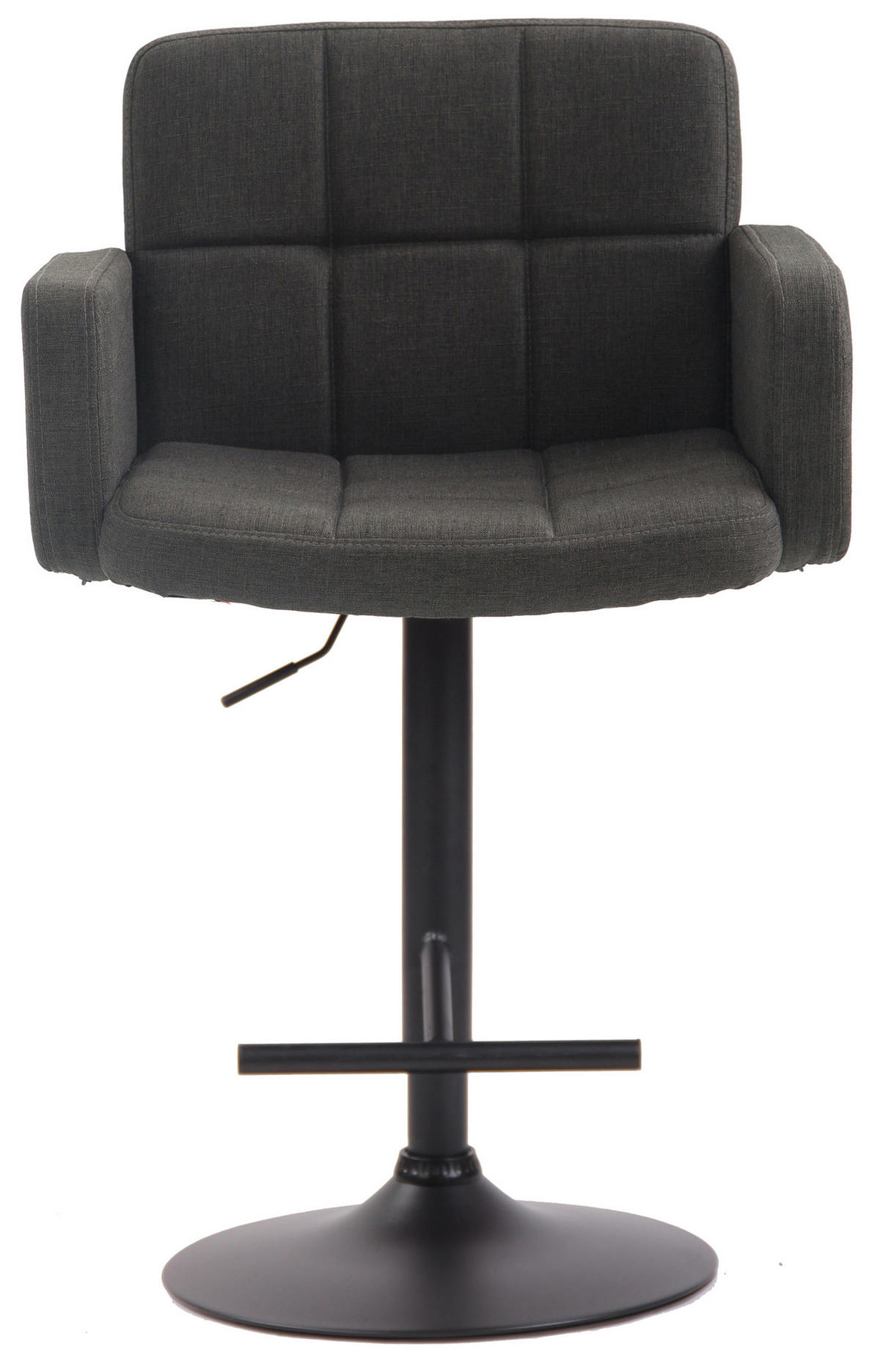 BARHOCKER Lausanne, Gestell schwarz, Stoff Dunkelgrau - Dunkelgrau/Schwarz, Textil/Metall (60/100/56cm) - TPFLiving