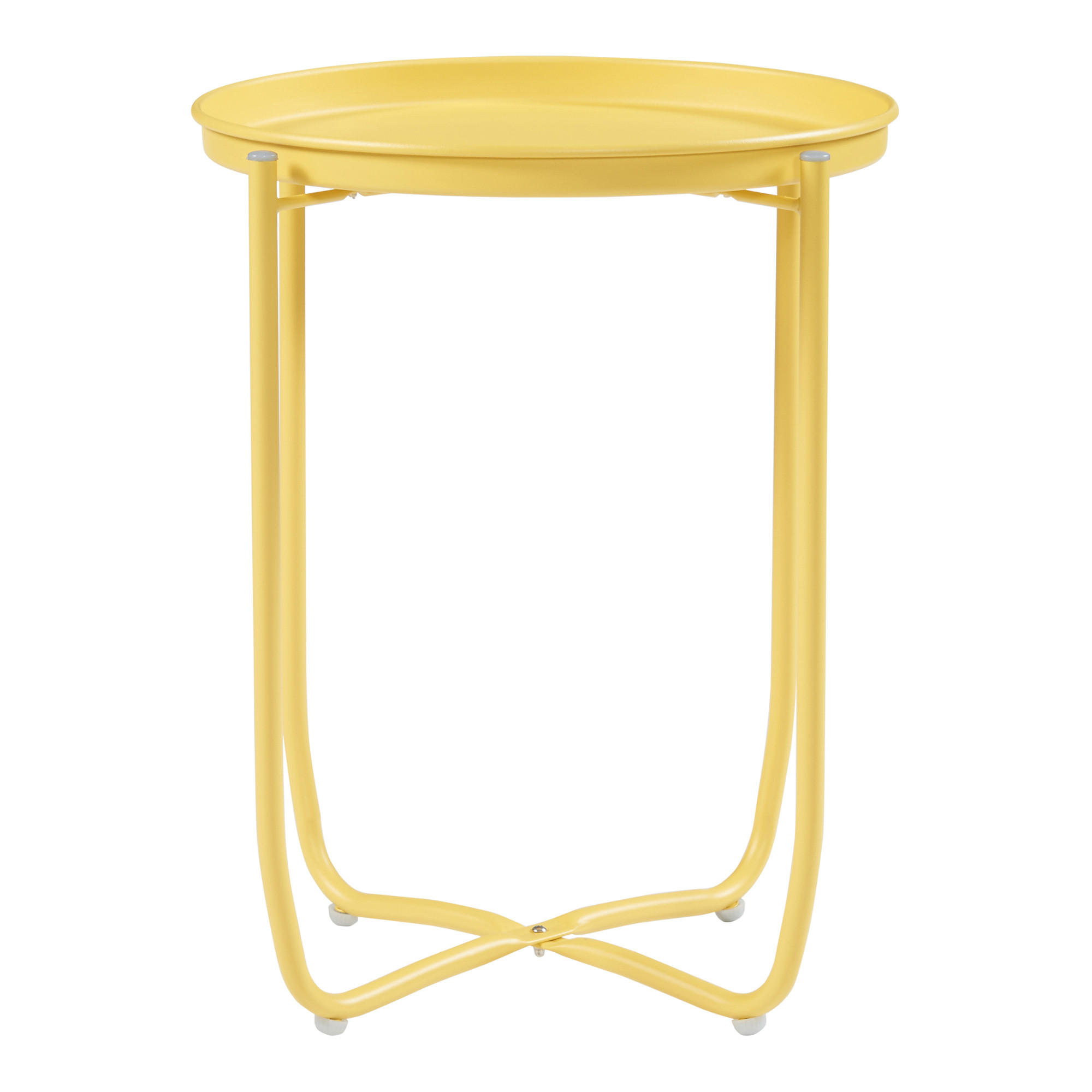 TABLETTTISCH Sandefjord - Gelb, Metall (40/40/53cm) - [en.casa]