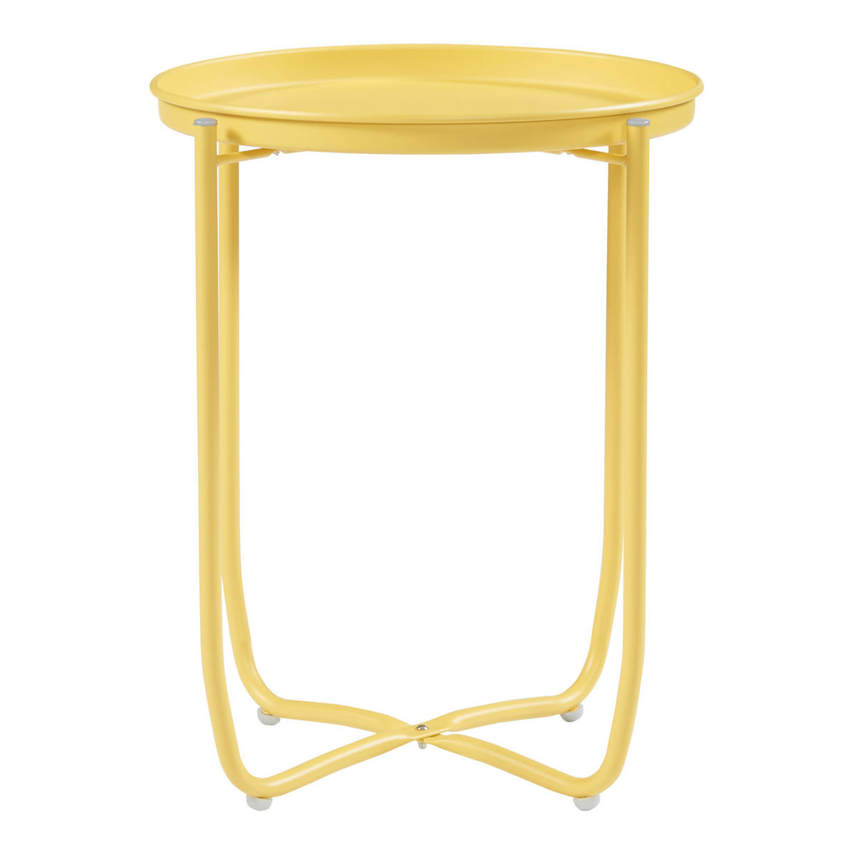 TABLETTTISCH Sandefjord - Gelb, Metall (40/40/53cm) - [en.casa]