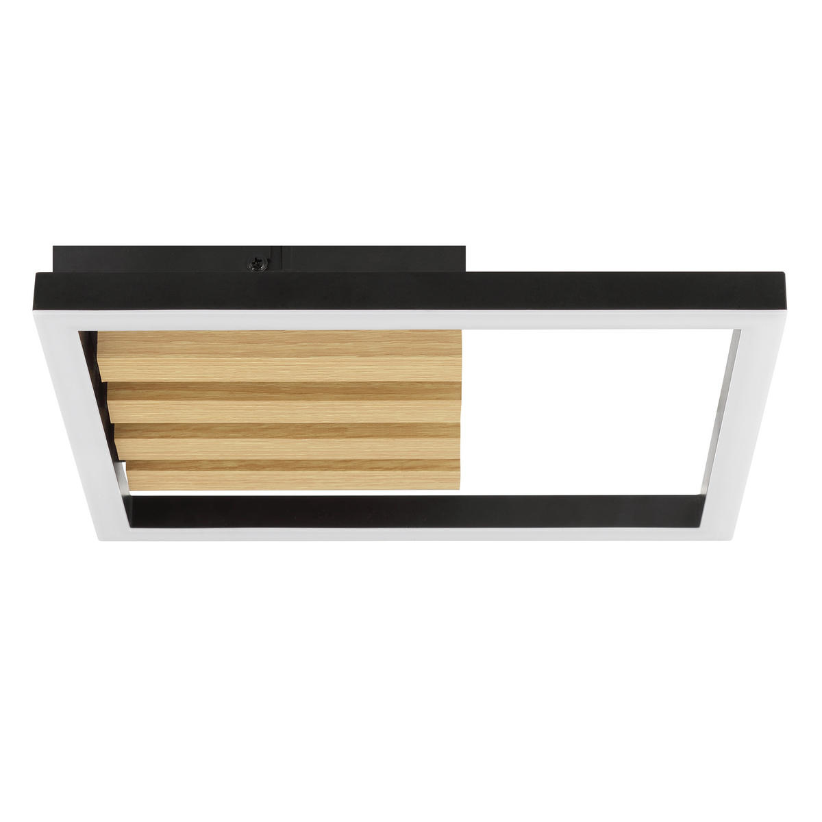LED DECKENLEUCHTE Calma Schwarz/Holz 27,5/27,5/4,7 cm - Multicolor, Holz (27.5/27.5/4.7cm) - Brilliant