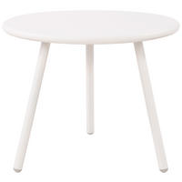 COUCHTISCH rund 50 cm Kunststoff weiß - Weiß, Kunststoff/Metall (50/50/40cm) - CLP