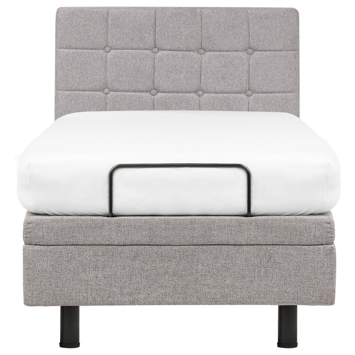 POLSTERBETT verstellbar 90x200 cm Grau Duke - Hellgrau, Textil (90/200cm) - Beliani