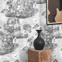 TAPETE Wolken aus echtem Papier, 280x200cm, 8 Bögen - Schwarz, Papier (200/280cm) - WALLPAPERS4BEGINNERS