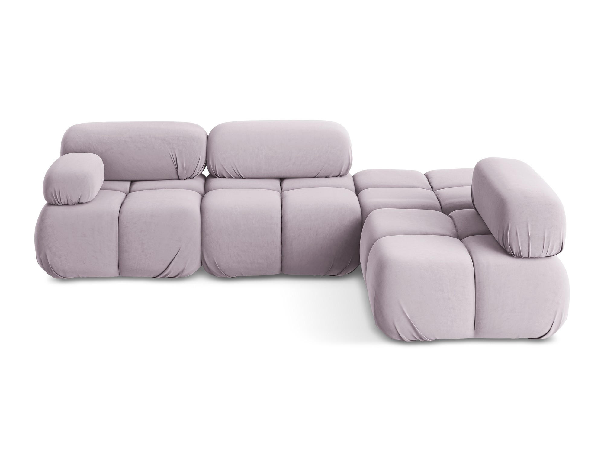 ECKSOFA Rechts Samt Stoff Violett - Lila/Flieder, Kunststoff/Textil (285/190cm) - Makamii