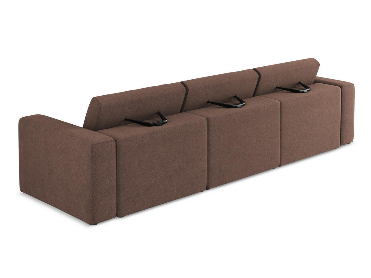 4-SITZER-SOFA Strukturstoff Stoff Pink - Pink/Hellrosa, Kunststoff/Textil (314/80/103cm) - Makamii