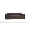 3-SITZER-SOFA Nova Dunkelbraun Cord - Dunkelbraun/Schwarz, Holz/Kunststoff (230/64/92cm) - S-Style Möbel
