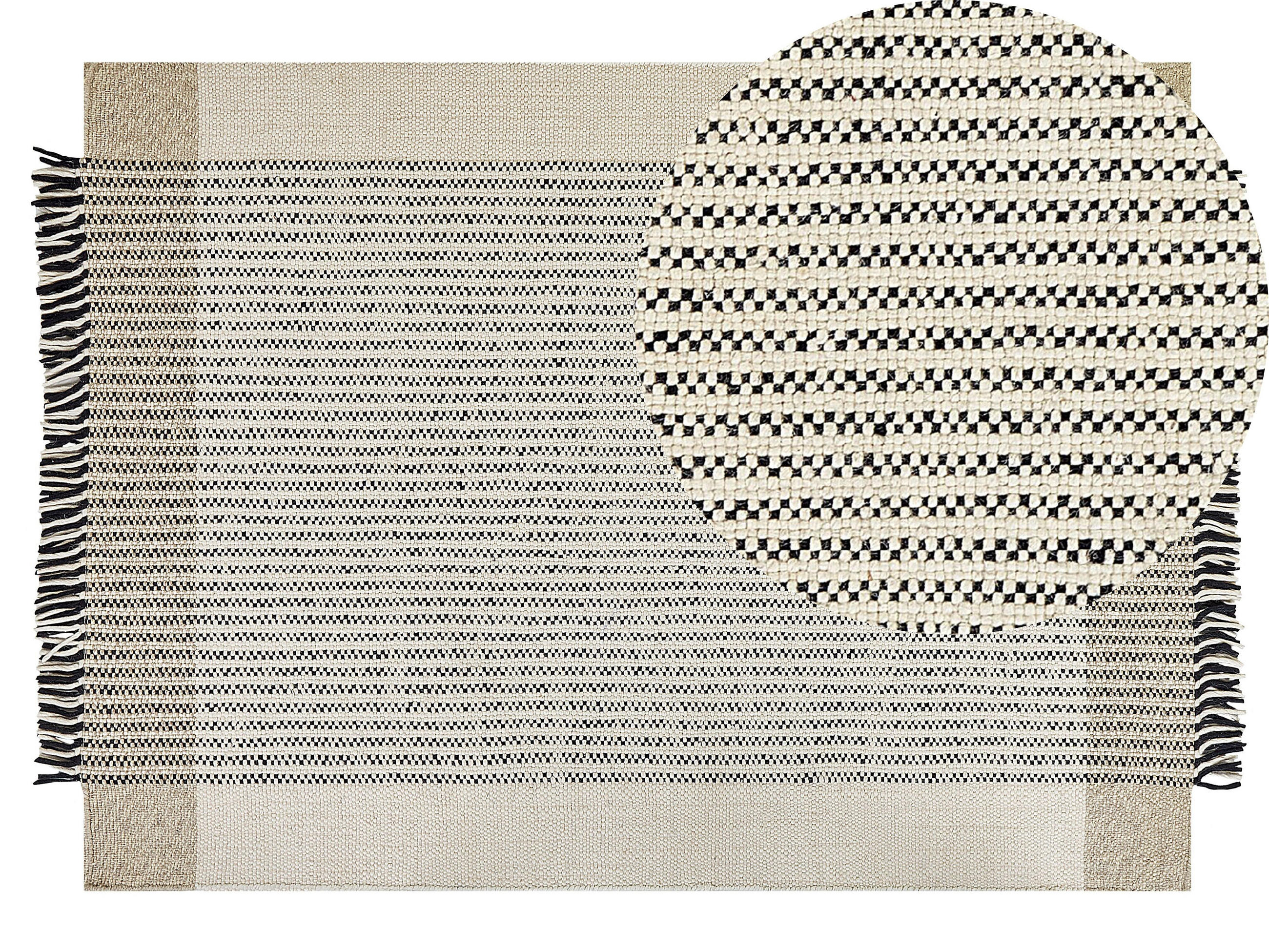 TEPPICH geflochten Divarli 200/140 cm - Beige, Textil (140/200cm) - Beliani