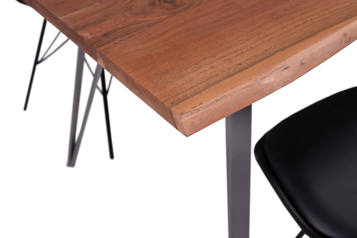 ESSTISCH CELIA - Silberfarben/Braun, Holz/Metall (85/160/77cm) - SAM
