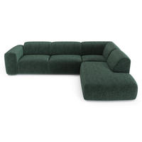 ECKSOFA RECHTS Gemusterter Samt Smaragdgrün 269cm - Smaragdgrün, Textil (269/221cm) - Sia Home