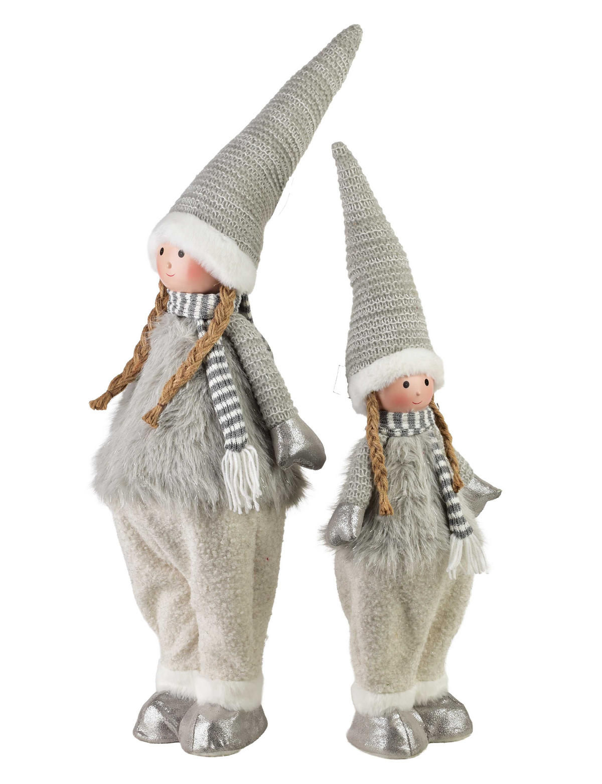 PLÜSCHFIGUR Santa Lila Silber - Grau, Textil (19/84/26cm) - Mondex