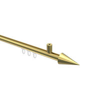 GARDINENSTANGE INNENLAUF Sonius Savio 180 cm, 1-läufig, 20 mm Ø Messing-Optik - Messingfarben, Metall (180cm) - INTERDECO