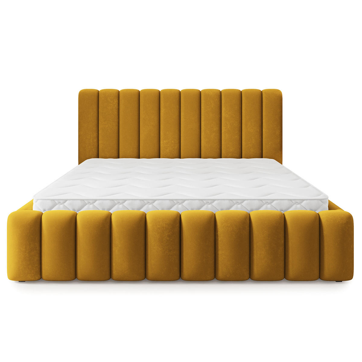 ČALOUNĚNÁ Postel DINESE 180x200 cm Žlutá - žlutá, kompozitní dřevo/textil (180/200cm) - MASSENO