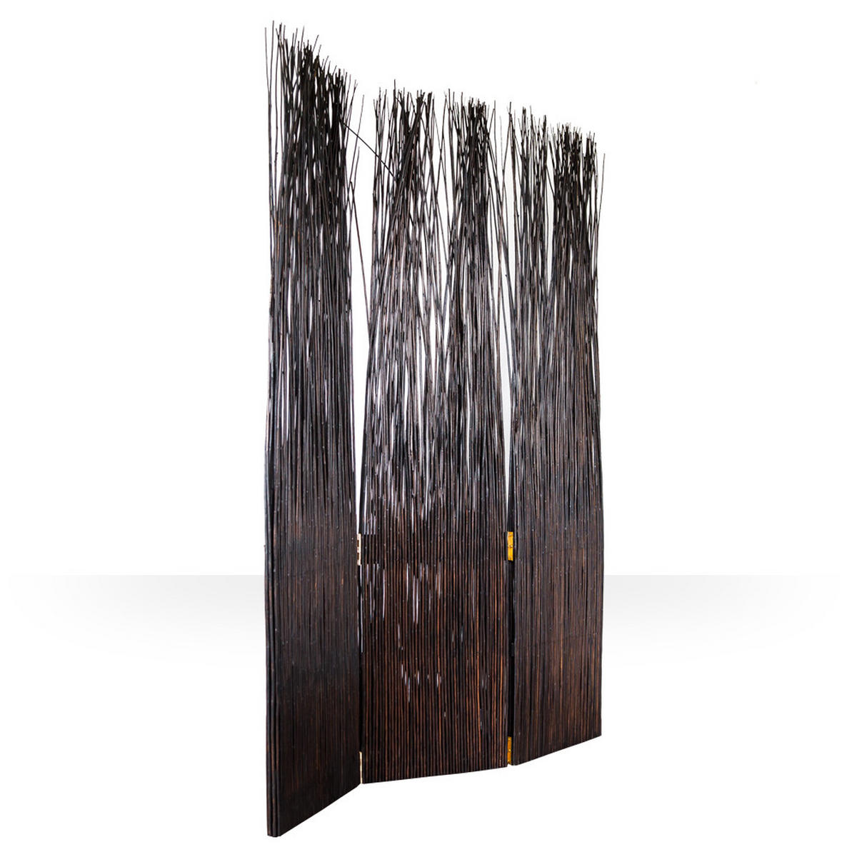 PARAVENT 3-tlg. 120/170 cm Dunkelbraun Weide - Dunkelbraun, Naturmaterialien (120/170/3cm) - Homestyle4u