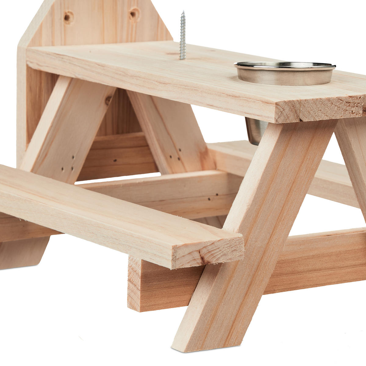 EICHHÖRNCHENTISCH - Hellbraun, Holz/Metall (23/15/21cm) - Relaxdays