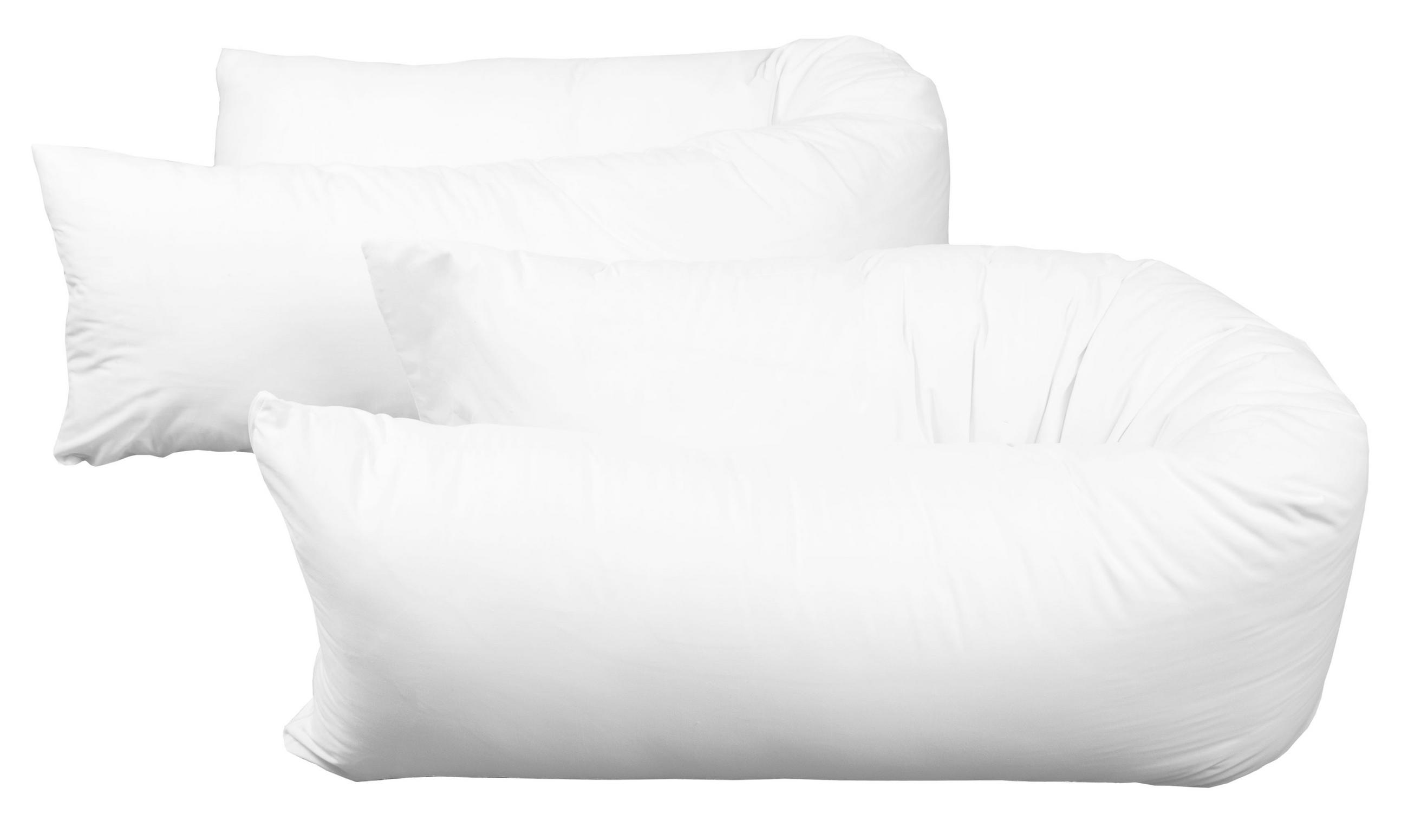 KISSENBEZUG, 2er-Set, 40x200 cm, 50% Polyester, 50% Baumwolle, Weiß - Weiß, Textil (40/200cm) - Zollner