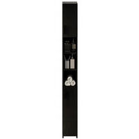 BADEZIMMERSCHRANK, schwarz 21/26/182 cm - Schwarz, Holzwerkstoff (21/182/26cm)