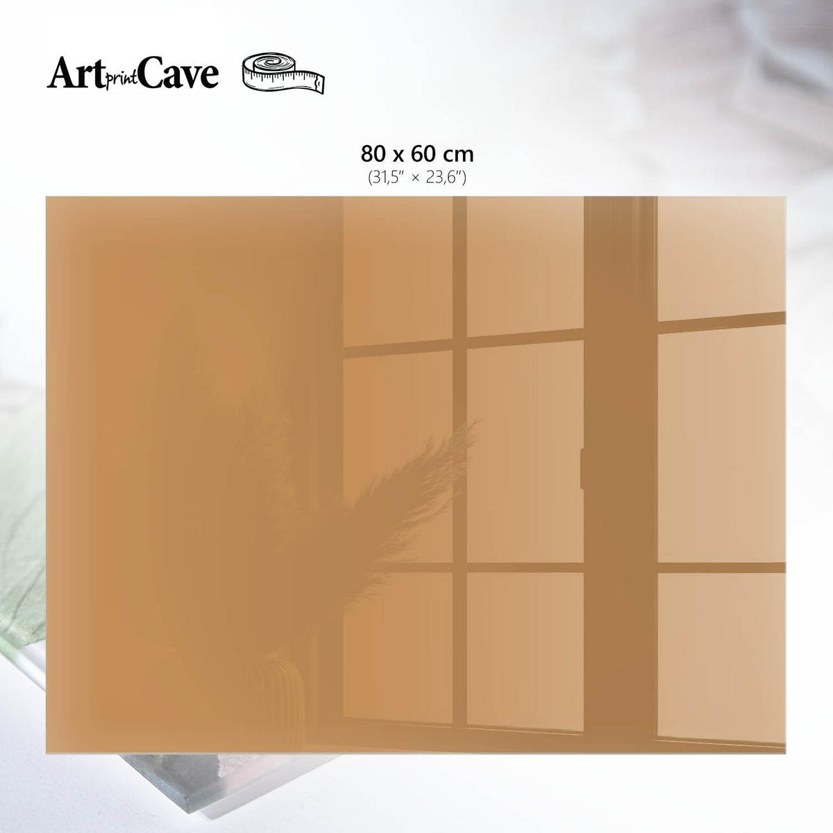 GLASPLATTE 80x60 cm – Mattorange - Braun, Glas (0.4/80/60cm) - ArtPrintCave