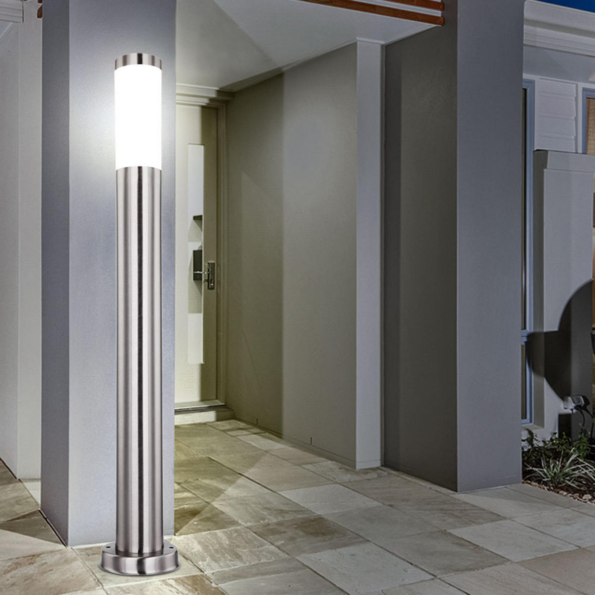 LED WEGLEUCHTE Edelstahl Silber - Silberfarben, Metall (11/80/80cm) - Globo Lighting