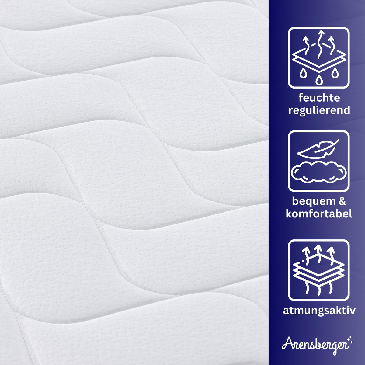 TASCHENFEDERKERN Matratze JANA, 180x200cm - Weiß, Textil (180/200cm) - Arensberger