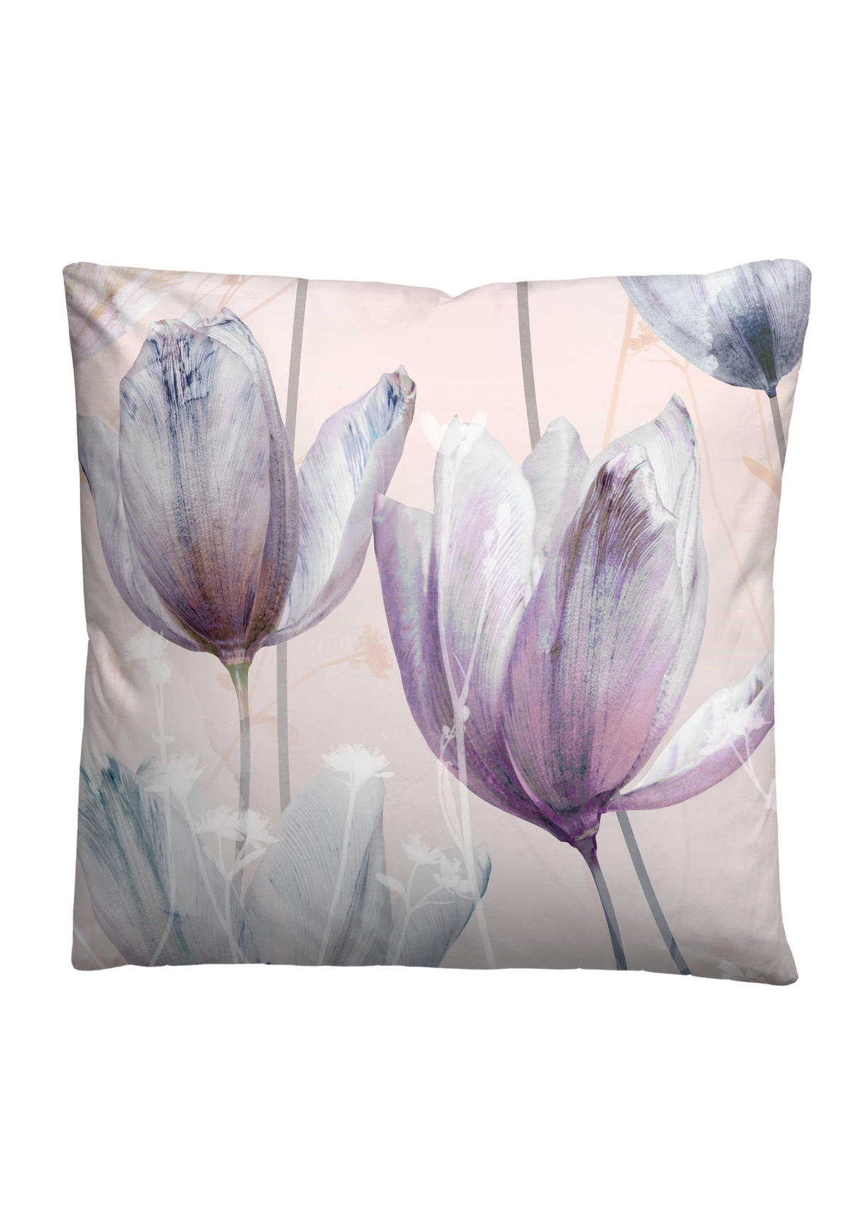 BETTWÄSCHE-GARNITUR Satin Tulpe flieder, 155x220 cm + 80x80 cm - Flieder, Textil (155/220cm) - biberna