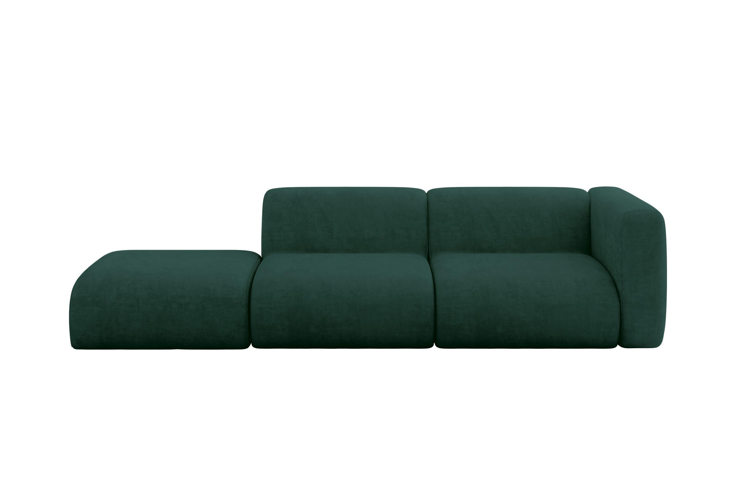 ALTDECOR POHOVKA S PRAVOU OTOMANOU MIRA-S3 296x89x70 Zelená Velur