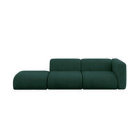 SOFA Ottomane Rechts MIRA-S3 296x89x70 Grün Velours - Dunkelgrün/Schwarz, Holzwerkstoff/Kunststoff (296/70/89cm) - ALTDECOR