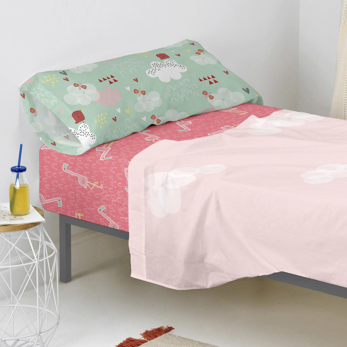SPANNBETTTUCH hola 105x200x32 cm mehrfarbig - Multicolor, Textil (105/200cm) - Happy Friday