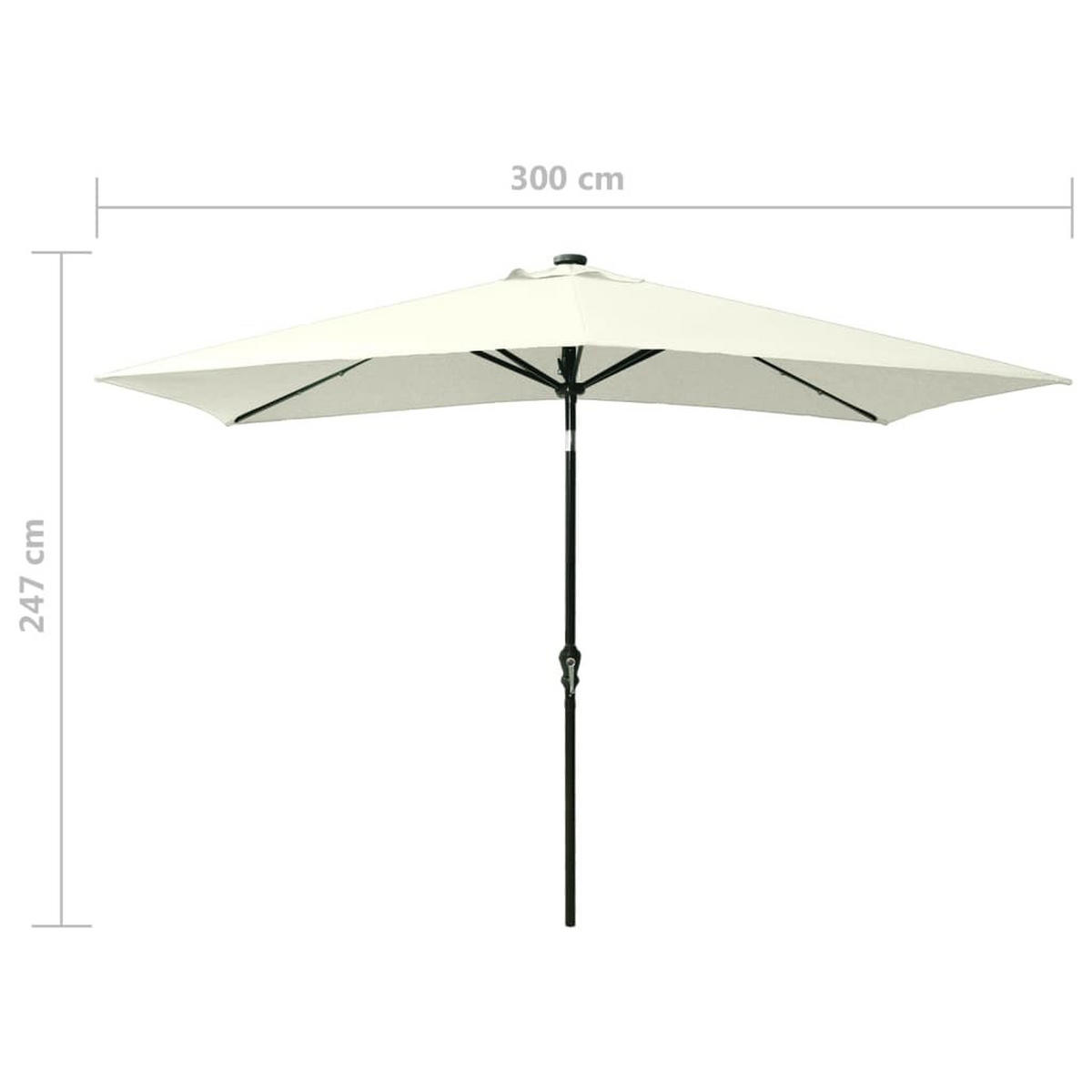 SONNENSCHIRM Mit Leds Und Stahl-Mast SandWeiß 2/3 M - Sandfarben, Textil (200/300cm) - vidaXL