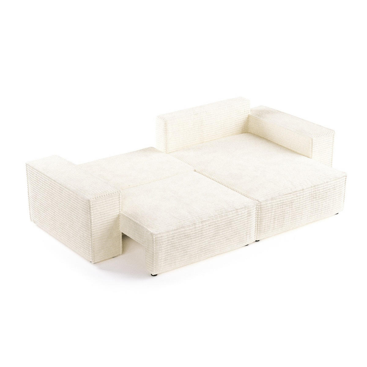 ROHOVÁ SEDAČKA SENSO, textil, Krémová - černá/krémová, dřevo/kompozitní dřevo (255/148cm) - AltaBeds