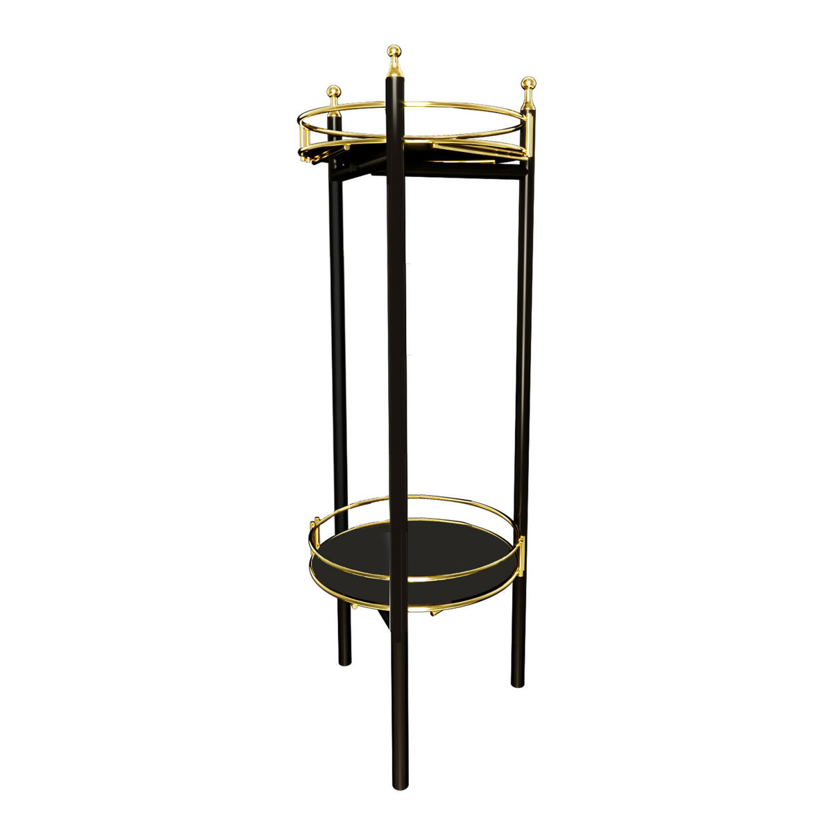 PFLANZENSTÄNDER Oulainen - Goldfarben/Schwarz, Metall (28/28/79cm) - [en.casa]