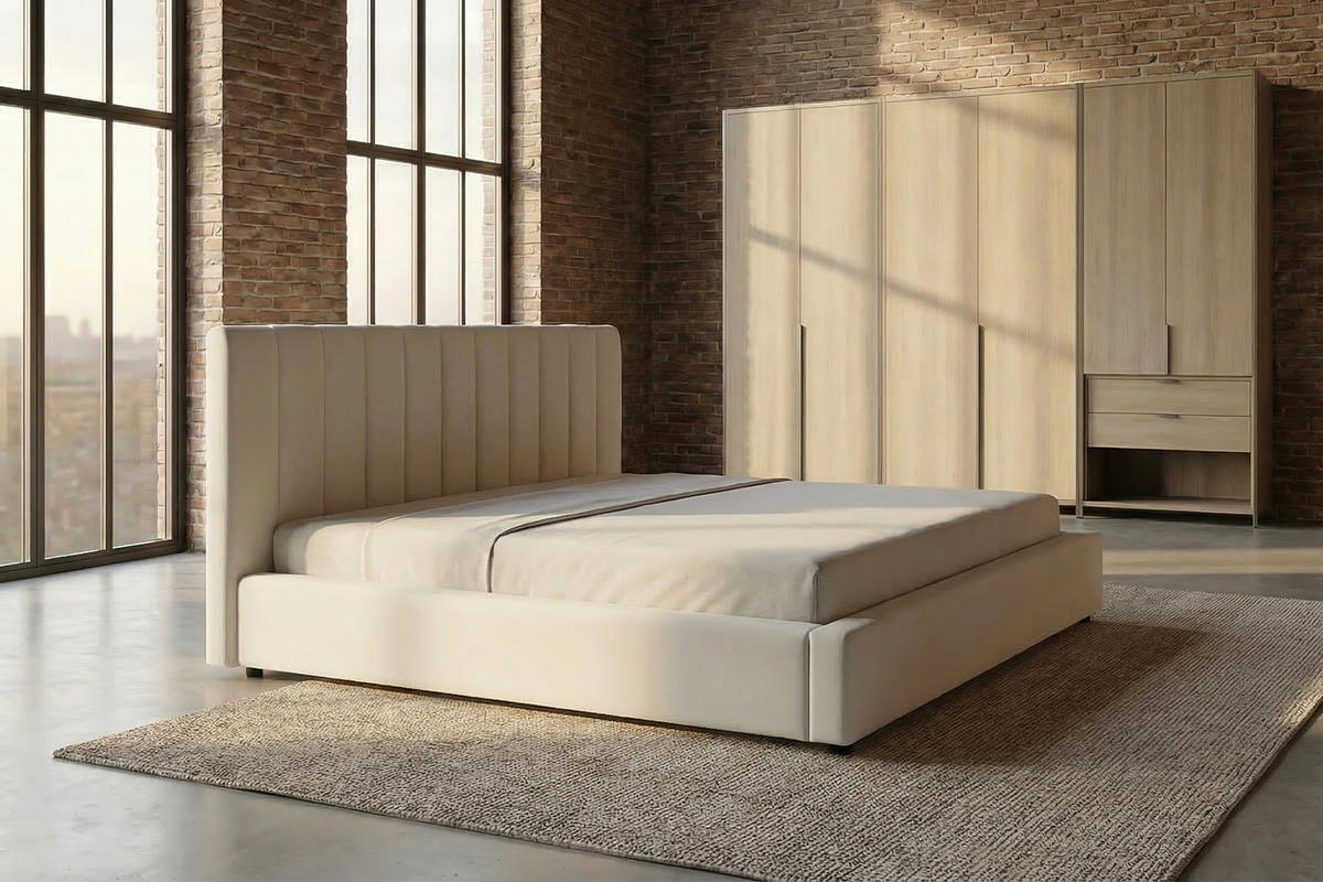 POLSTERBETT CATTURA Cremeweiß Velvet - Creme/Weiß, Textil (200/200cm) - KAWOLA