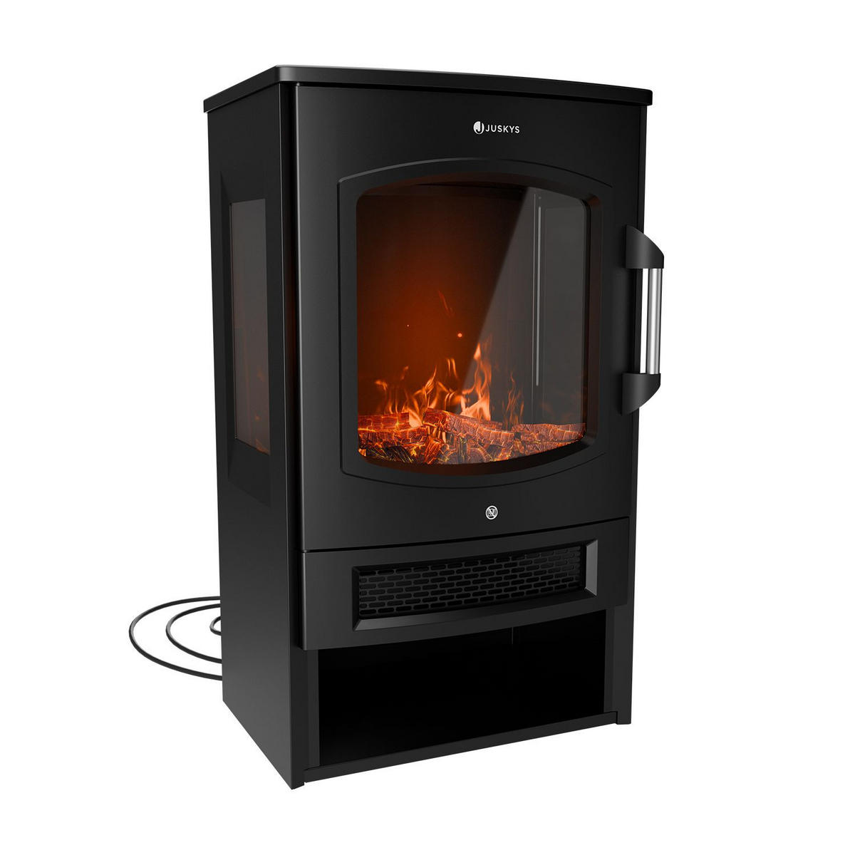 ELEKTROKAMIN 1800W schwarz - Flammenbild separat nutzbar - Schwarz, Metall (35/75/45cm) - Juskys