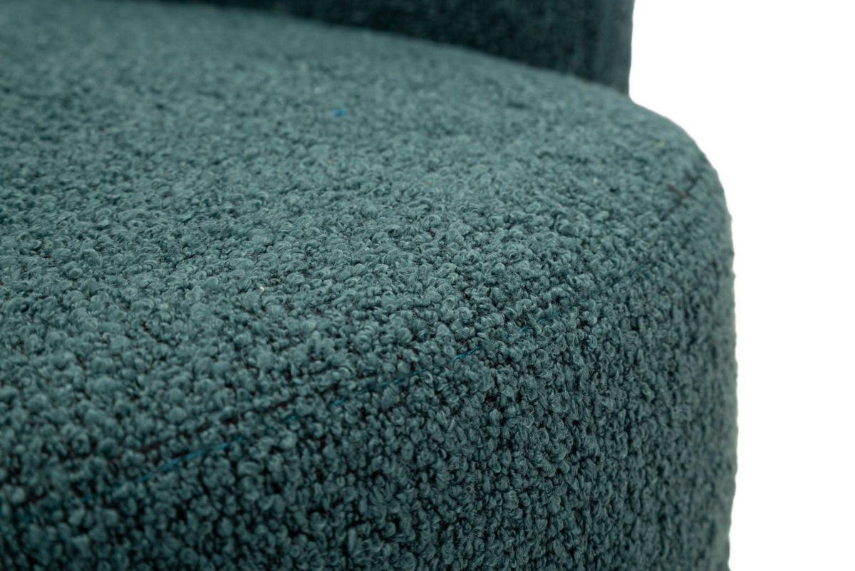 SESSEL Torino Ottanio Swivel, petrolfarben, goldfarben und schwarz, Polyester, Eisen und Sperrholz, 70 x 72 x 75 cm - Goldfarben/Petrol, Holzwerkstoff/Kunststoff (70/75/72cm) - Mauro Ferretti