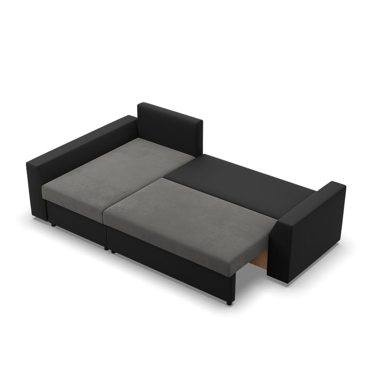 ECKSOFA MIT SCHLAFFUNKTION LUGO BONELL Grau/Schwarz - Schwarz/Grau, Textil (140/243cm) - Mebligo