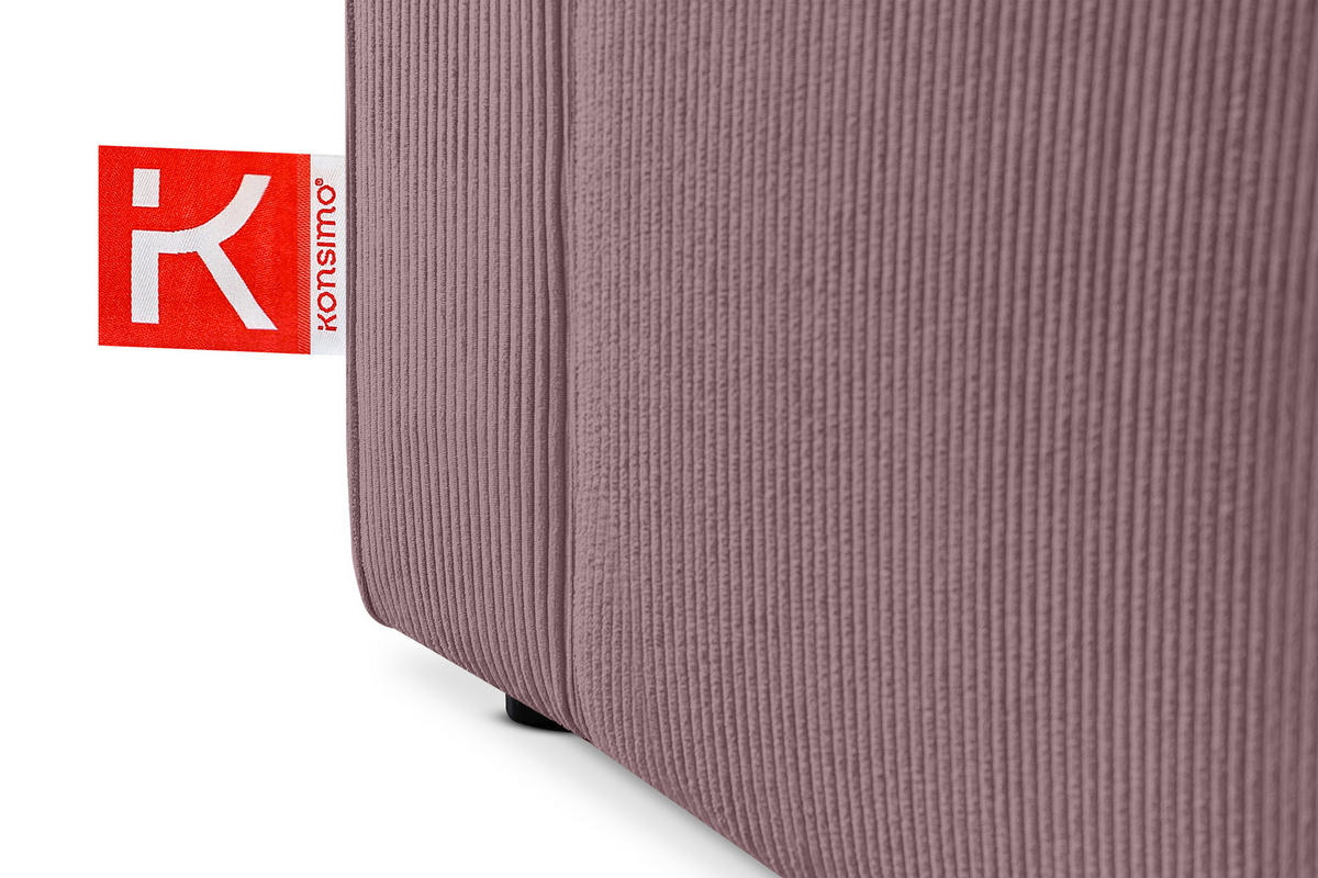 ECKSOFA-LINKS/RECHTS NAPI Schlaffunktion mit Cordbezug, lila - Violett/Schwarz, Textil (262/148cm) - KONSIMO®